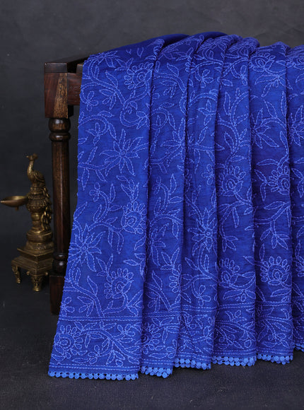 Blue Organza Chikankari Embroidery