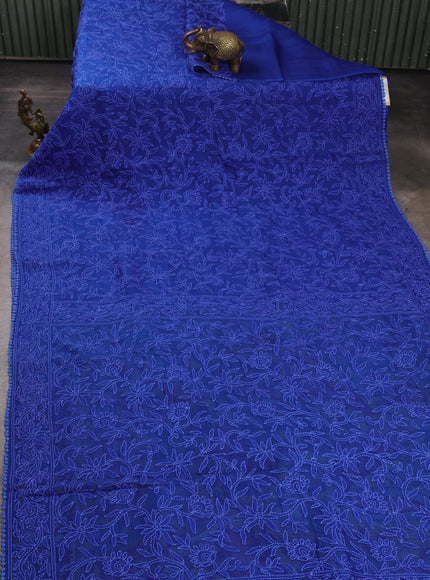 Blue Organza Chikankari Embroidery