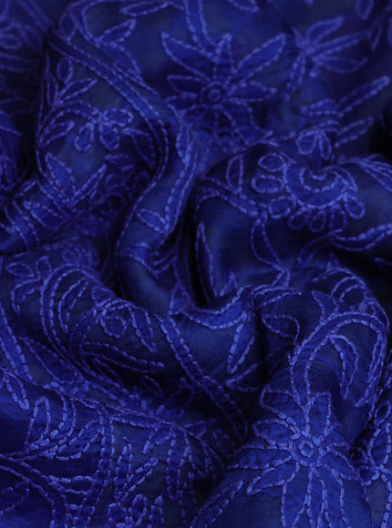 Blue Organza Chikankari Embroidery