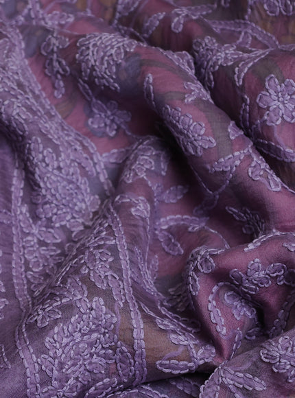 Lavendar Organza Chikankari Embroidery