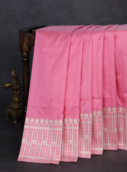 Baby Pink Banarasi Silk Saree