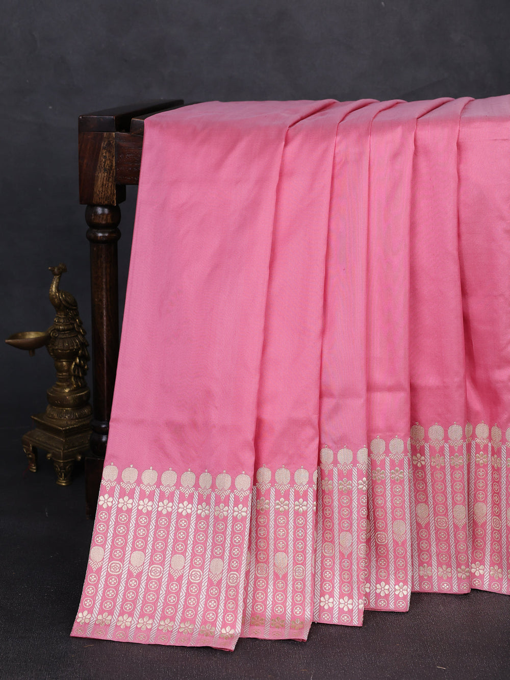 Baby Pink Banarasi Silk Saree