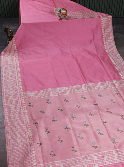 Baby Pink Banarasi Silk Saree