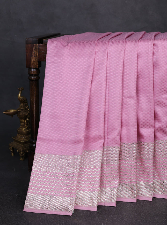 Mauve Pink Banarasi Silk Saree