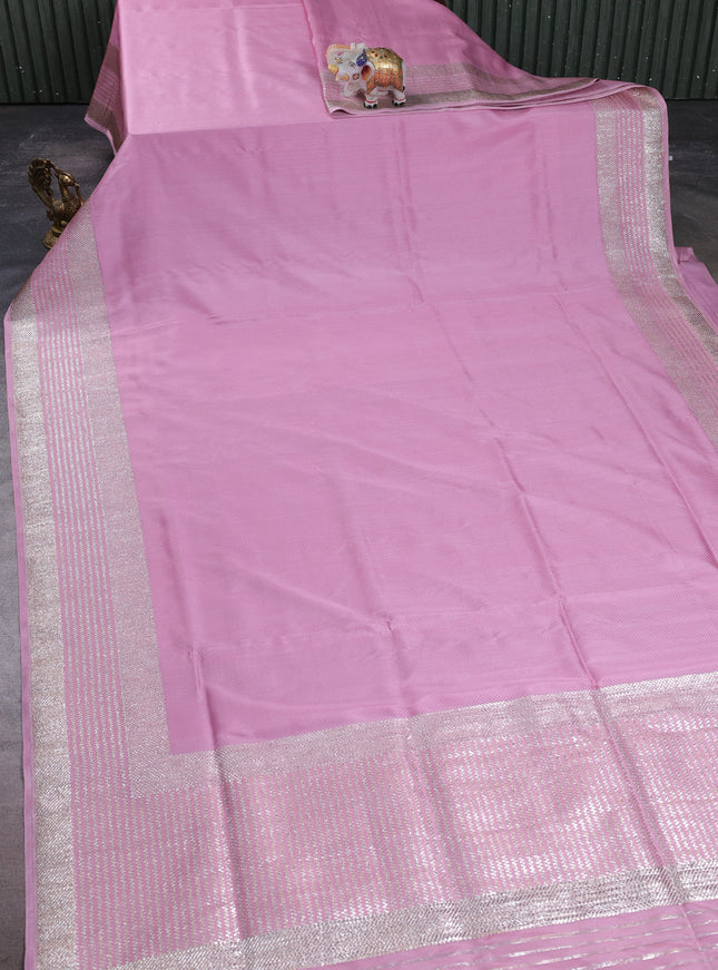 Mauve Pink Banarasi Silk Saree