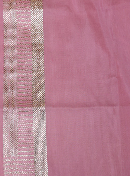 Mauve Pink Banarasi Silk Saree