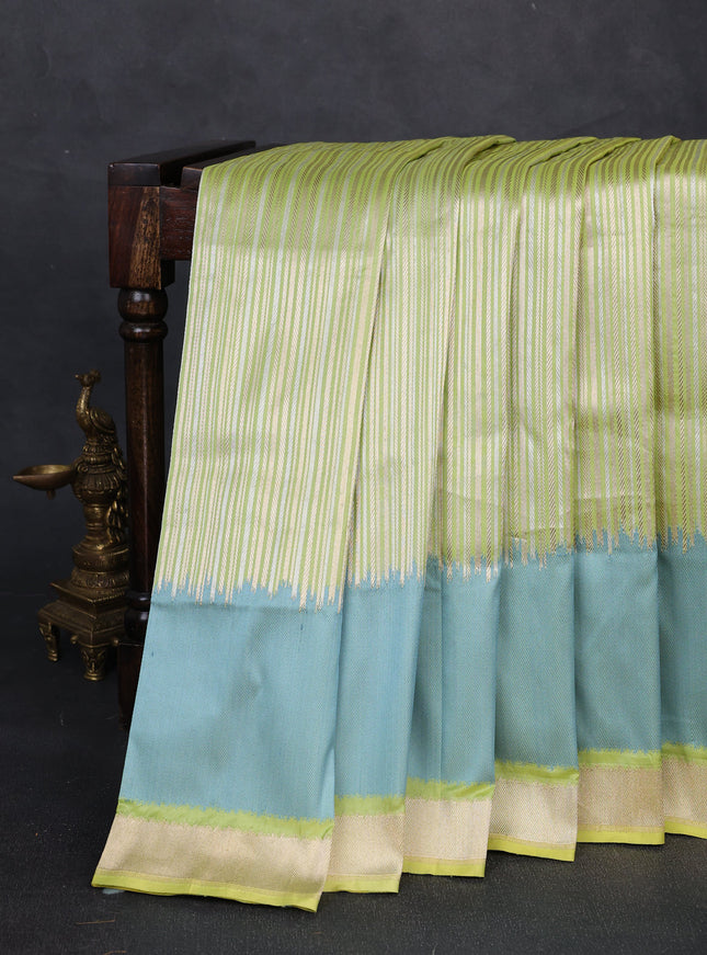Pista Green Banarasi Silk Saree
