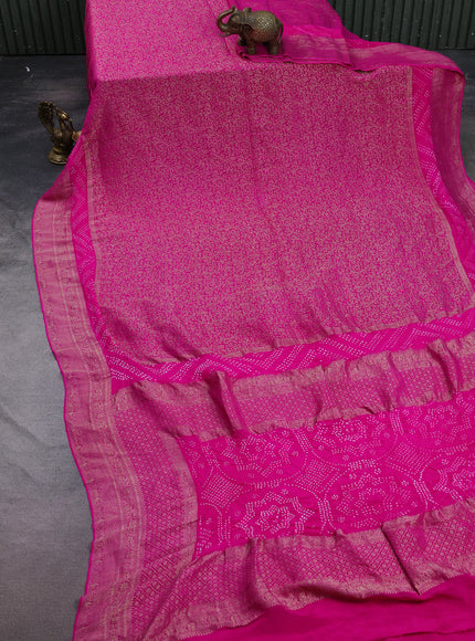 Rani Pink Banarasi Crepe Saree