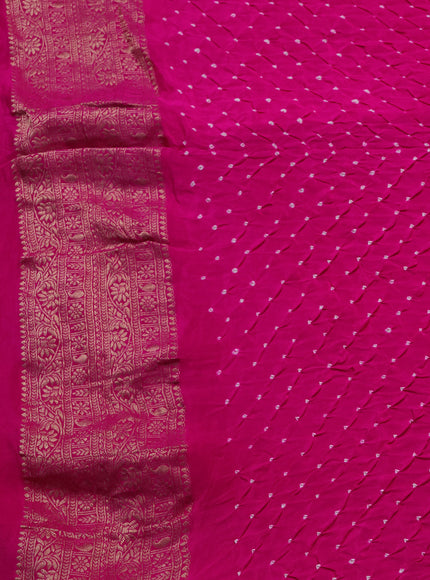 Rani Pink Banarasi Crepe Saree