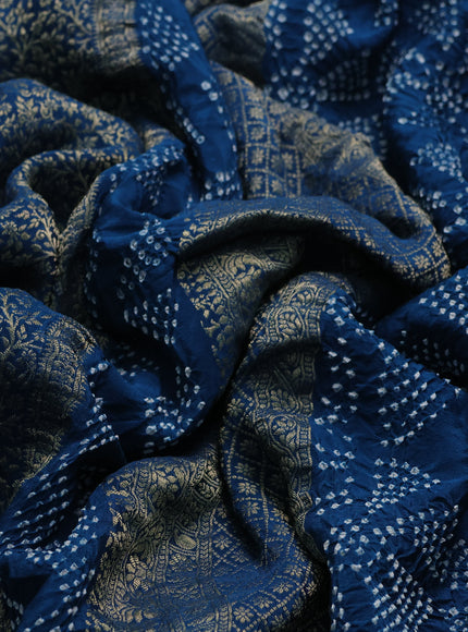 Peacock Blue Banarasi Crepe Saree