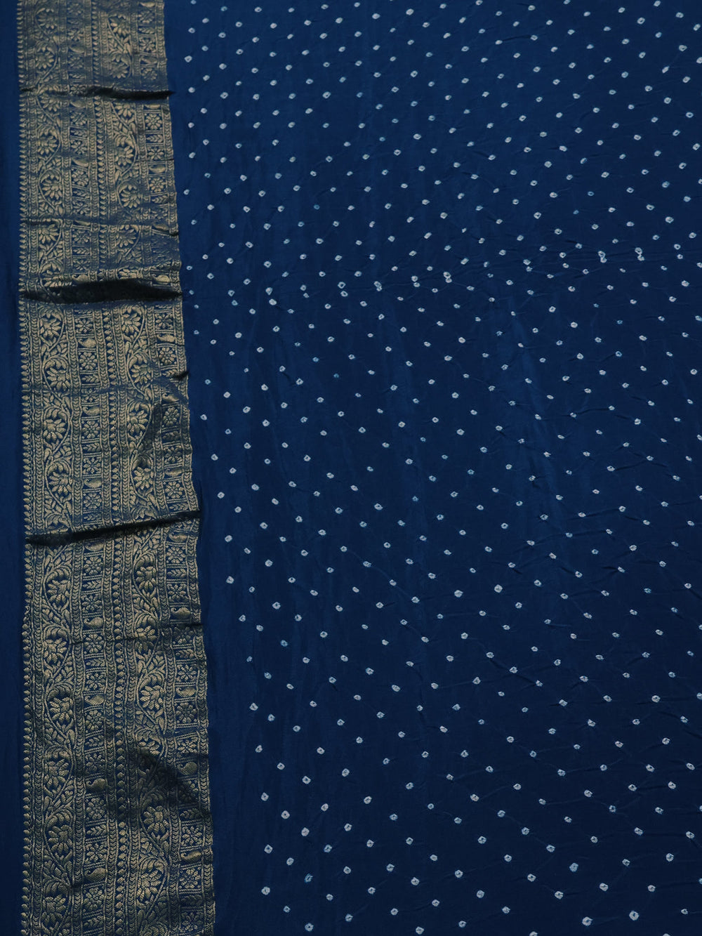 Peacock Blue Banarasi Crepe Saree