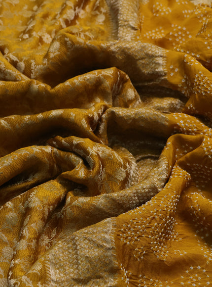 Mustard Banarai Crepe Saree