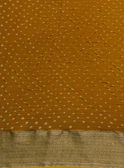 Mustard Banarai Crepe Saree