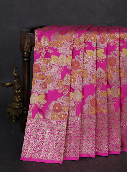 Rani Pink Banarasi Silk Saree
