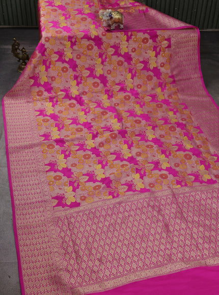 Rani Pink Banarasi Silk Saree