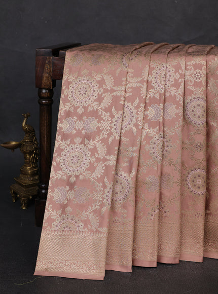 Pastel Peach Banarasi Silk Saree