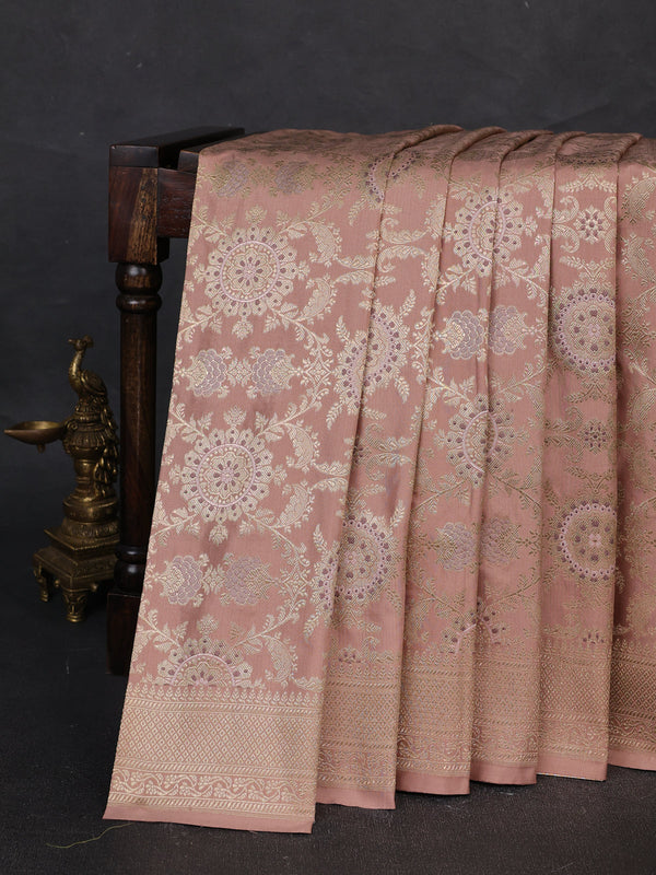 Pastel Peach Banarasi Silk Saree