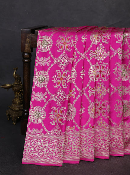 Rani Pink Banarasi Silk Saree
