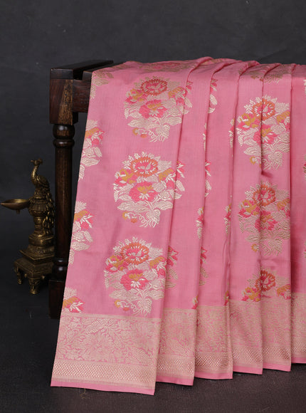 Light Pink Banarasi Silk Saree