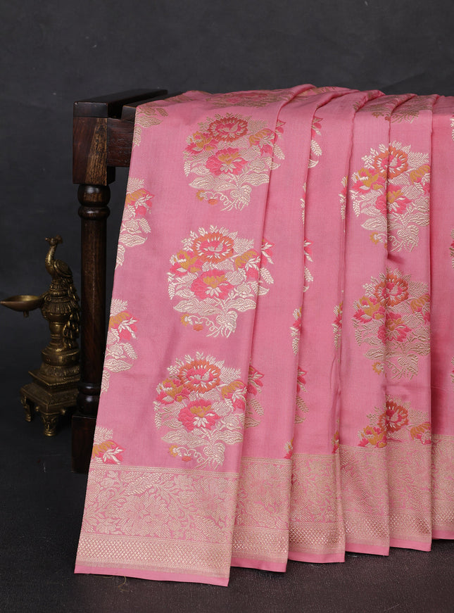 Light Pink Banarasi Silk Saree