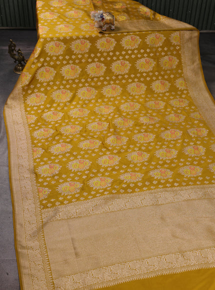 Mustard Banarasi Silk Saree
