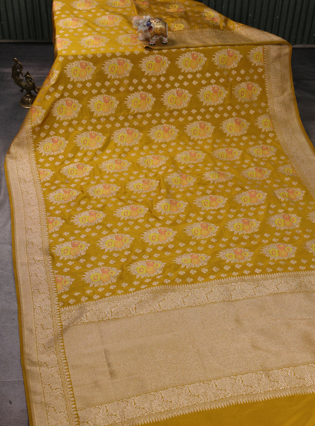 Mustard Banarasi Silk Saree