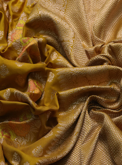 Mustard Banarasi Silk Saree