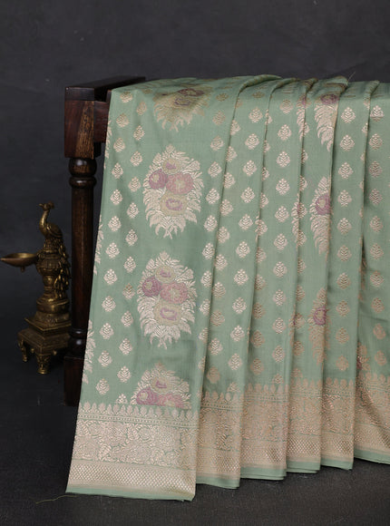 Pastel Green Banarasi Silk Saree