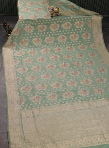 Pastel Green Banarasi Silk Saree