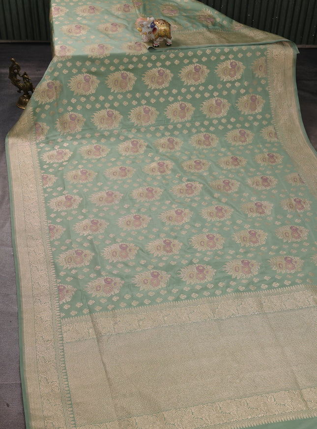 Pastel Green Banarasi Silk Saree