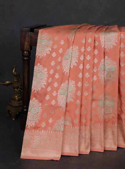 Peach Banarasi Silk Saree