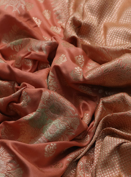 Peach Banarasi Silk Saree