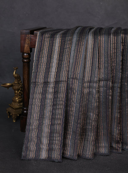 Grey Chanderi Embroidery Saree