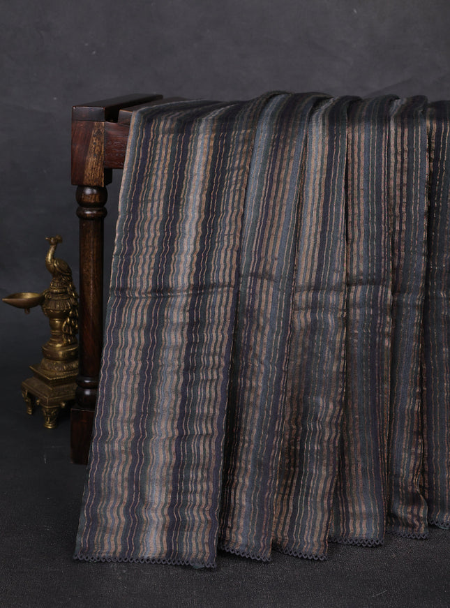 Grey Chanderi Embroidery Saree