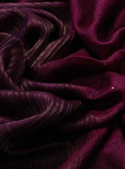 Wine - Magenta Chanderi Embroidery Saree