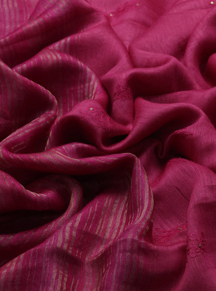 Fuchsia Pink Chanderi Embroidery Saree