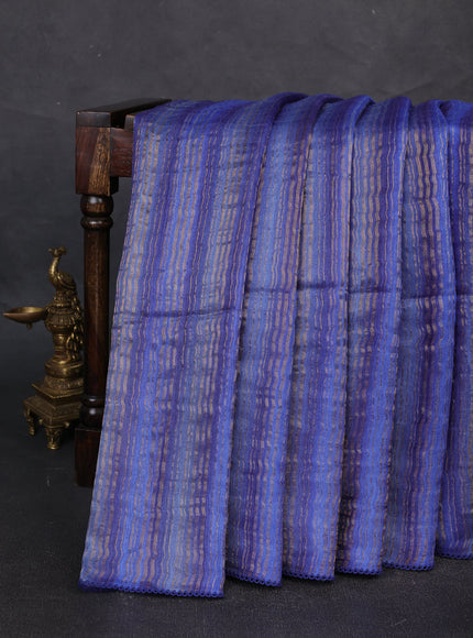Blue Chanderi Embroidery Saree