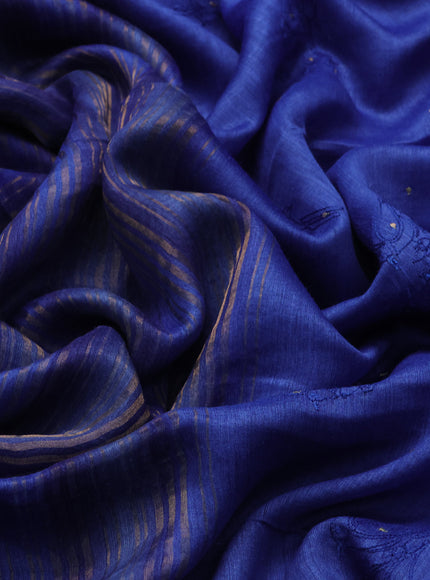Blue Chanderi Embroidery Saree