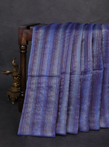 Blue Chanderi Embroidery Saree