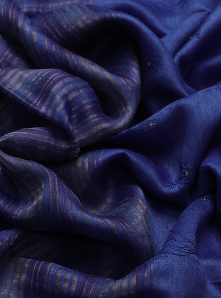Blue Chanderi Embroidery Saree