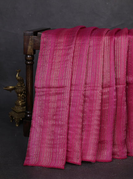 Vibrant Pink Chanderi Embroidery Saree