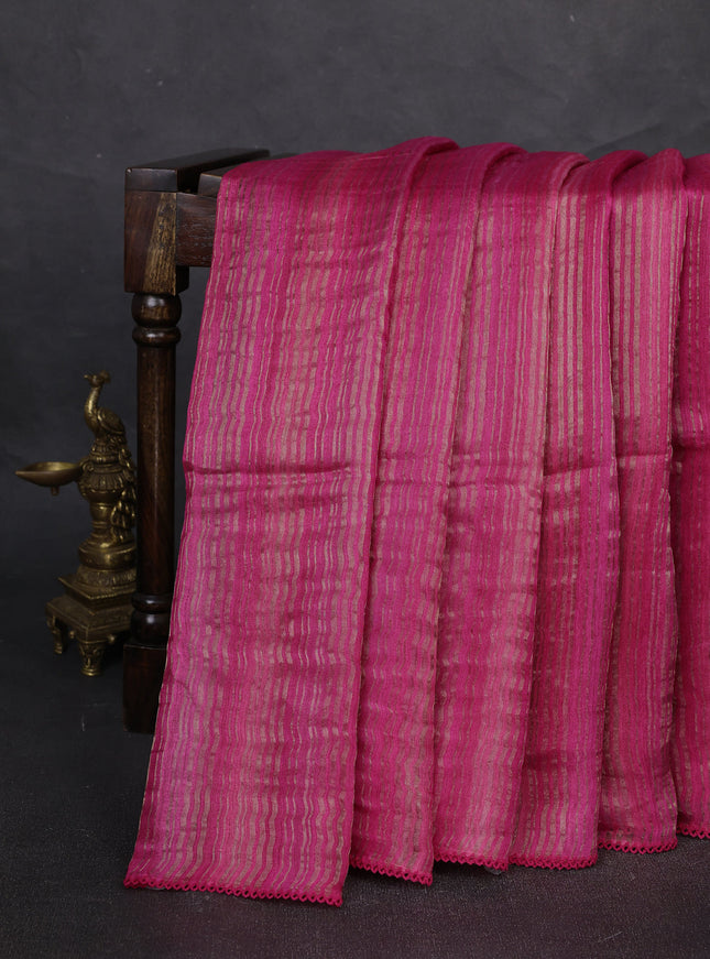 Vibrant Pink Chanderi Embroidery Saree