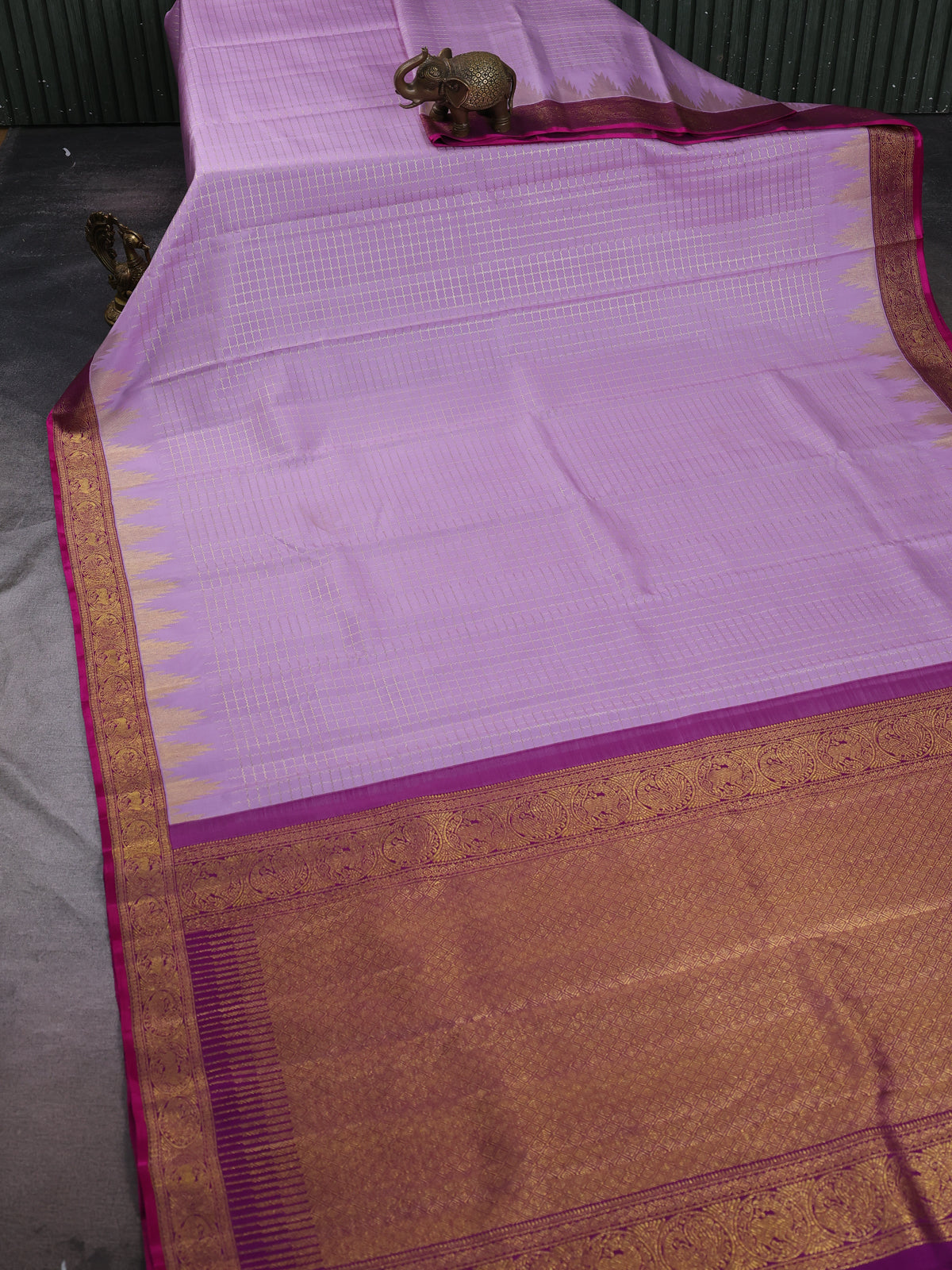 Light Lavender - Purple Pure Kanchipuram Silk Saree
