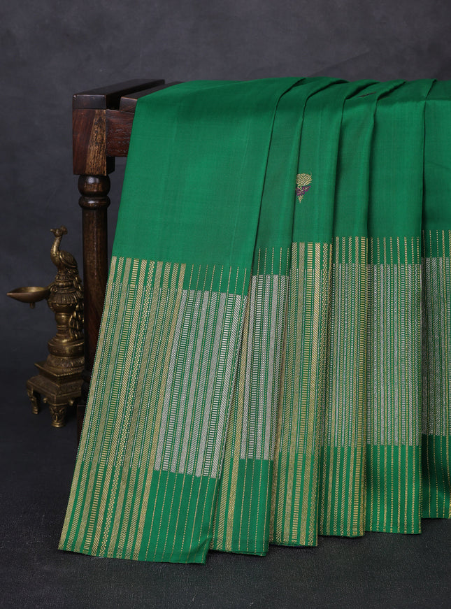 Green - Blue Pure Kanchipuram Silk Saree