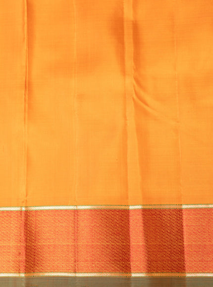Purple - Orange Pure Kanchipuram Silk Saree