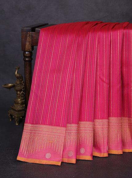 Dark Pink Pure Kanchipuram Silk Saree