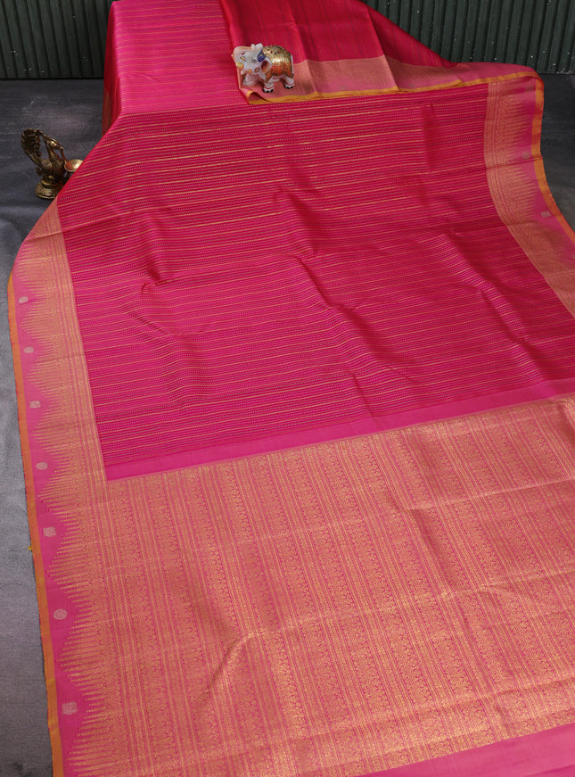 Dark Pink Pure Kanchipuram Silk Saree