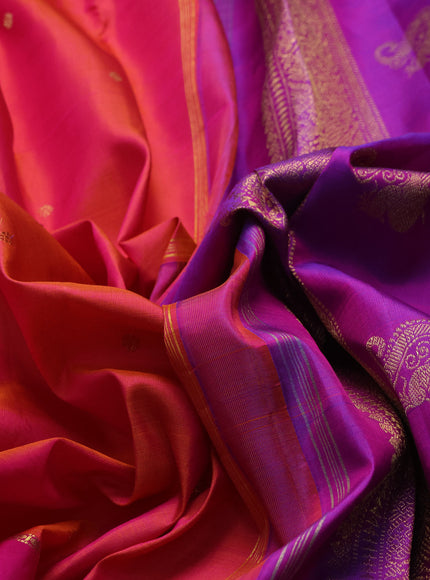 Pink - Purple Pure Kanchipuram Silk Saree