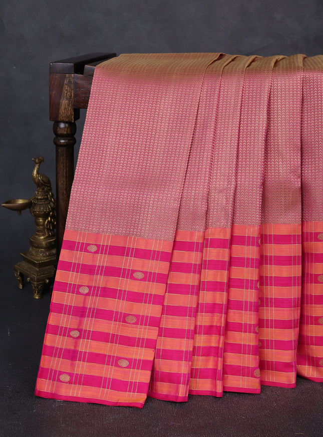 Pink Pure Kanchipuram Silk Saree