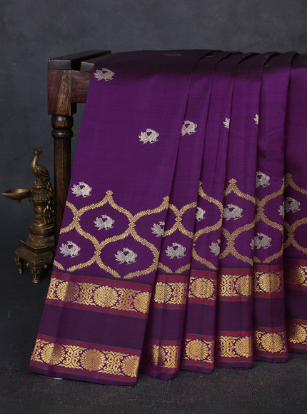 Purple Kanchipuram Silk Saree